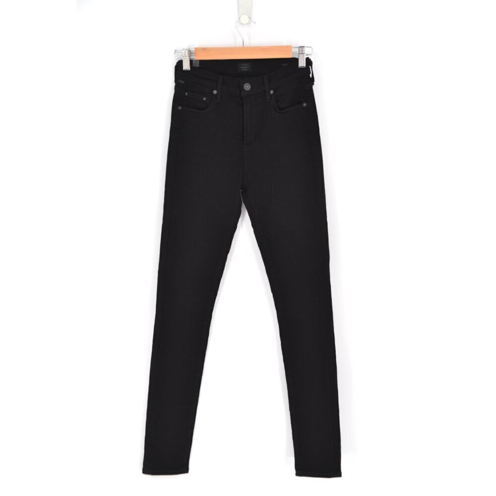 Citizens of Humanity Aritzia Rocket High Rise Skinny Jeans All Black Stretch 26